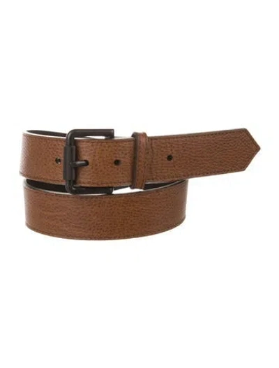 Pre-owned Burberry Leather Waist Belt In Brown