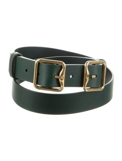 Pre-owned Burberry Leather Waist Belt In Green