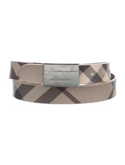 Pre-owned Burberry Leather Waist Belt In Neutrals