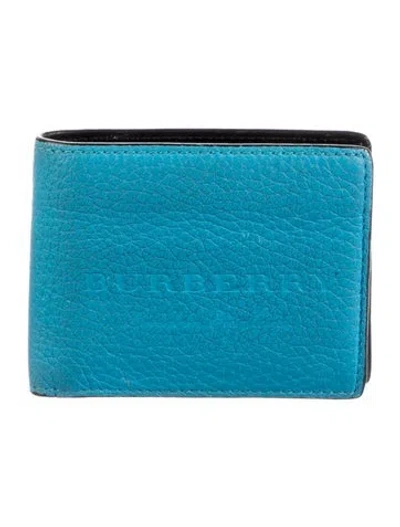 Pre-owned Burberry Leather Wallet In Blue