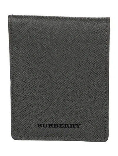 Pre-owned Burberry Leather Wallet In Gray