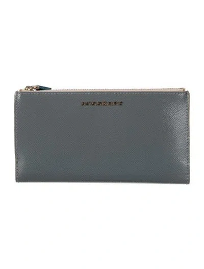 Pre-owned Burberry Leather Wallet W/ Tags In Grey