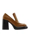 Burberry Leather Wedge Heel Loafers 120 In Brown