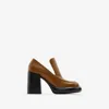 Burberry Leather Wedge Heel Loafers 120 In Hazel