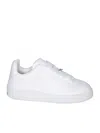 Burberry White Leather Low Top Sneakers In White