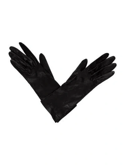Pre-owned Burberry Leather Winter Gloves In Black