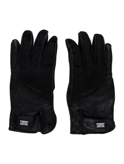 Pre-owned Burberry Leather Winter Gloves In Black