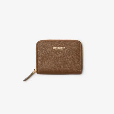 Burberry Leather Zip Wallet In Brown