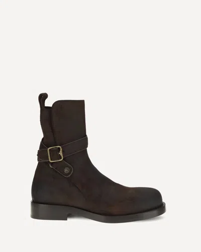 Burberry Ledger Jodphur Leather Boots In Brown