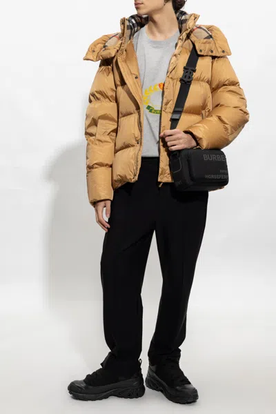 Burberry Padded Hooded Jacket In Braun