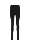 Burberry Black Nylon Leggings In Black