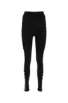 Burberry Black Stretch Nylon Leggings In Black