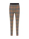 Burberry Archive Check Leggings In Brown