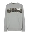 Burberry Leopard Print Panel Sweatshirt In Gray