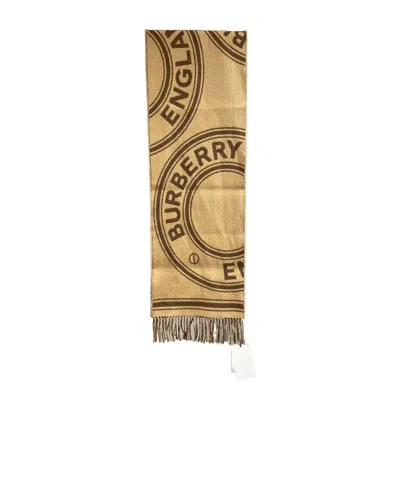Burberry Letter-print Scarf In Brown