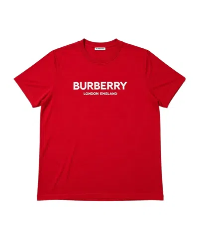 Burberry Letter Print Short-sleeve T-shirt In Red