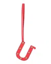 Burberry Letter U Studded Leather Charm In Red And Light Gold In Red/light Gold