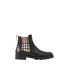 Burberry Vintage Check Detail Leather Chelsea Boot