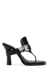 Burberry Prorsum Woman Thong Sandal Black Size 8 Leather