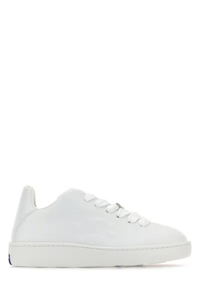 BURBERRY BURBERRY WHITE LEATHER SNEAKERS