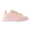 Burberry Check Knit Pattern Box Sneakers In Pink