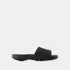 Burberry Black Embossed Check Dive Slides In Black
