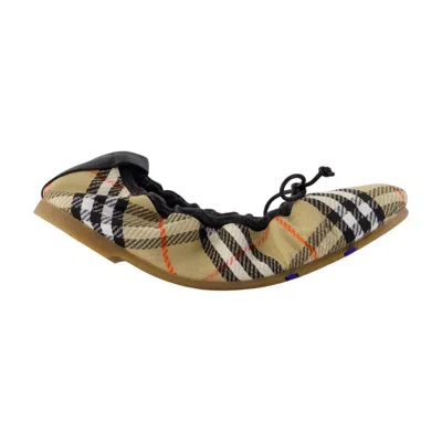 Burberry Lf Fawn 05 Check Ballerinas In Multi