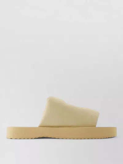 Burberry Lf Knight Leather Slab Sandals In Neutral