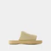 BURBERRY LF KNIGHT SLAB SANDALS- BURBERRY - LEATHER - BEIGE