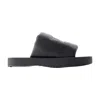 Burberry Ekd-debossed Leather Slab Slide In Black