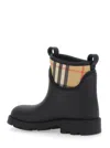 Burberry Patterned Check Pull Tabs Rubber Sole Boots