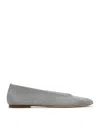 Burberry Embroidered Metallic Mesh Ballerina Flats In Silver