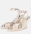 Burberry Mews Ankle Strap Espadrille Wedge Sandal In Beige