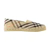 Burberry Canvas Check Pattern Espadrilles With Round Toe
