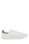 Burberry Low Top Sneakers Contrast Heel Detail Rubber Sole In White