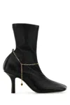 Burberry Leather Ankle Boots Chain Detail