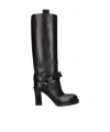 Burberry Stirrup Leather Knee-high Boots In Black