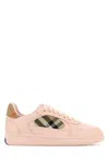 Burberry London Leather And Check Terrace Women S Sneakers In Pink