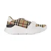 Burberry Vintage Check-pattern Touch-strap Sneakers In Beige