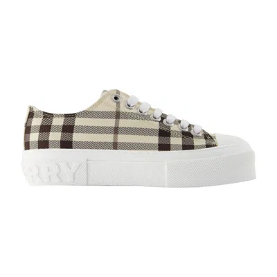 Burberry Lf Trn Jack L Check Sneakers In Neutral