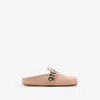 Burberry Urchin Calf Suede Slide Clogs In Pink
