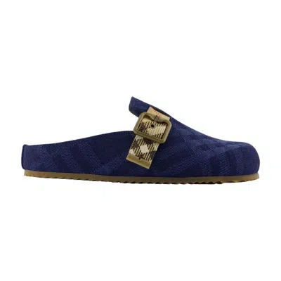 Burberry Lf Urchin Mules -  - Cotton - Blue In Multi