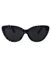 Burberry Lichen Check Acetate Sunglasses In Black