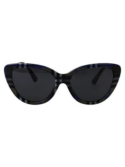 Burberry Lichen Check Acetate Sunglasses In Black