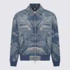 Burberry Light And Dark Blue Cotton Blend Denim Jacket In Blue