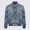 Burberry Light And Dark Blue Cotton Blend Denim Jacket In Multi