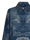 BURBERRY BURBERRY LIGHT AND DARK BLUE COTTON BLEND DENIM JACKET