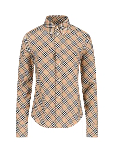 Burberry Light & Natural 100% Cotton Shirt For Women In Brown