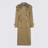 Burberry Light Beige Cotton Castleford Trench Coat In Neutral