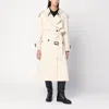 Burberry Light Beige Cotton Fitzrovia Trench Coat In Neutral